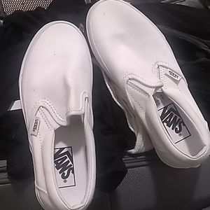 White slip on vans